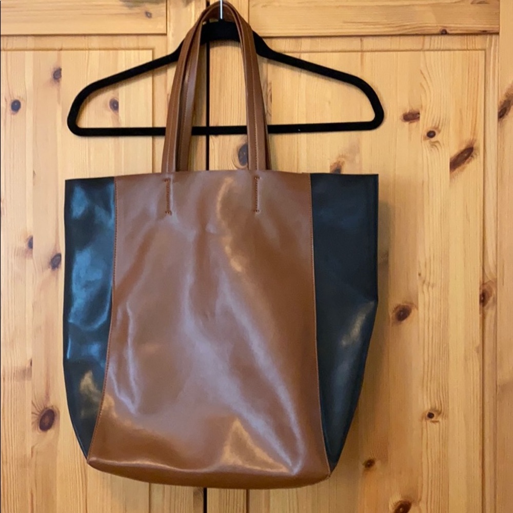 Sorial Large Vegan Tote Bag - Brown and Black